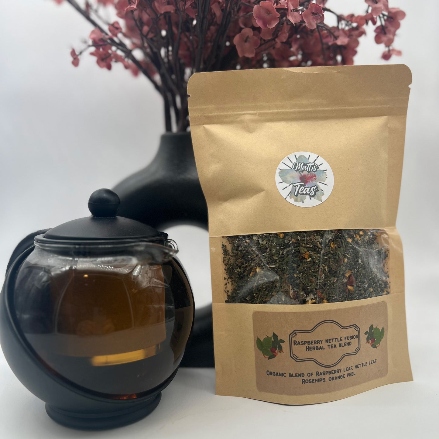 Raspberry Nettle Fusion organic herbal tea blend insta